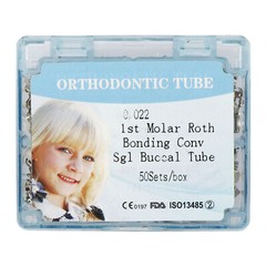 50 Set tubos de ortodoncia Roth MBT 022 1st 2nd Molar Bondable Tubes Mesh Base