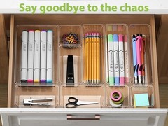 12 Piece Clear Drawer Organizer Set, 3 Sizes Bathroom Vanity Organizer Trays …