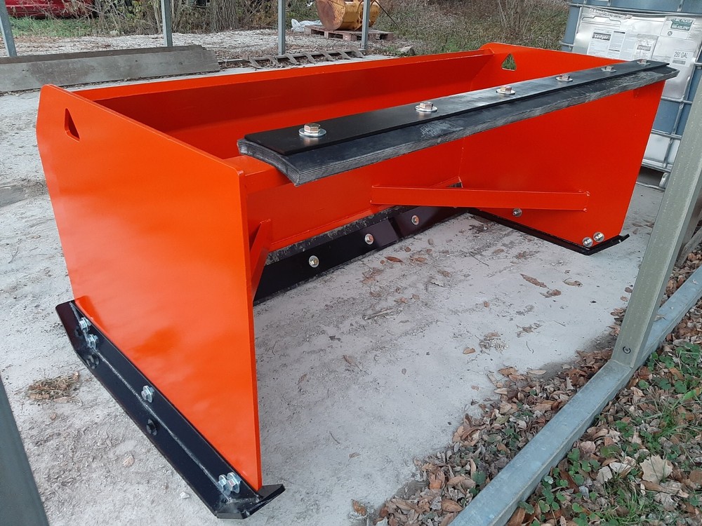 6′ Skid Steer Snow Pusher Box 30″ Backdrag Rubber HD Bobcat Case Kubota Orange