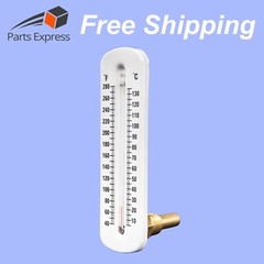 PREMIUM HOT WATER THERMOMETER (40ºF ~ 280ºF ), METAL PLATE, ANGLE, 1/2″ NPT