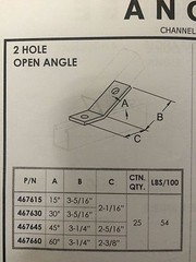 (QTY 25) 2-Hole 45° Open Corner Angle for Unistrut B-Line Channel #467645 P1546