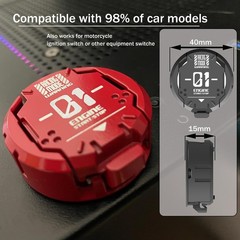 Metal Mecha Push Start Button Cover Car Engine Start Stop Button Cover Protector