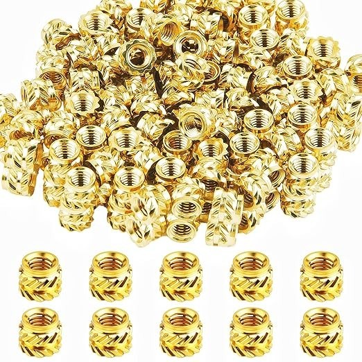 100 PCS M3 Threaded Insert x 4mm x 5mm Heat Set Inserts, 3D Printing Gold