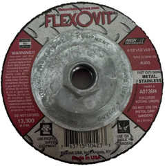 (2pcs)FlexOVit 4 1/2″ X 1/8″ X 5/8″ – 11 30 Grit Aluminum Oxide Grain Type 27