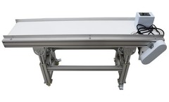 110V 59″L×7.9″W Electric Commercial PVC Belt Conveyor Aluminum Body 120W 66Lbs