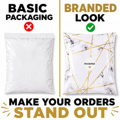 Marble Poly Mailers 10×13 Designer Shipping Bags Self Seal Boutique