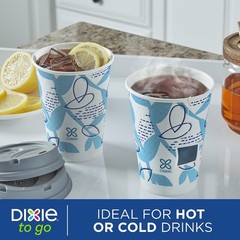 To Go Paper Coffee Cups With Lids, 12 oz, 14 ct, Disposable Insulated Paper Cups