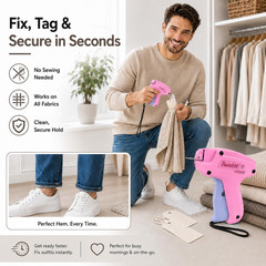 Stitch Gun for Clothes – Handheld Stitch Gun, No-Sew Hemming Tool & Tagging Gun