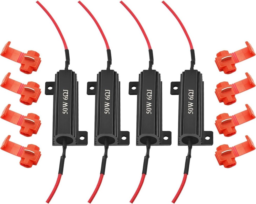 AUXLIGHT 4Pcs Quality 50W 6ohm Load Resistors – Fix LED Turn Signal Blinker Free