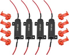 AUXLIGHT 4Pcs Quality 50W 6ohm Load Resistors – Fix LED Turn Signal Blinker Free
