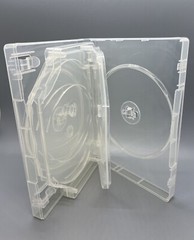 5 PCS TOP QUALITY NEW 27MM CLEAR 7-DVD CASE W/SWING TRAYS, M-LOCK HUB, FD-1201