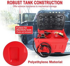 Portable 48 Gallon Fuel Tank with Pump for Gasoline & Diesel, 12V DC Pump