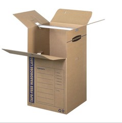 Bankers Box Tall Wardrobe Box 24x24x40 Inches Tape-Free Moving Storage x3