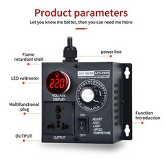 AC 110V/220V 4000W New SCR Electronic Voltage Regulator Fan Speed Controller