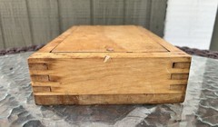 Vtg Hand Made Letterpress Lidded Box for Small Letters Numbers Metal Dividers