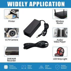24 Volt 6 Amp Power Supply,100-240V AC to DC 24V 6A 5A 4A 3A 2A 1A black
