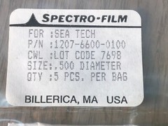5 Spectro-Film optical filters passband / bandpass new .500 diameter