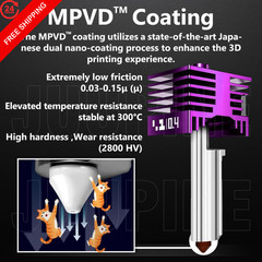 2PK MPVD Hotend For X2D/P2S/H2D/H2C/H2S/A1/A1mini, 2 PK 0.4mm Kit