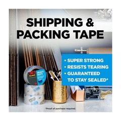 Scotch Heavy-Duty Shipping Packaging Tape Clear 1.88″ x 54.6 yds, 6 Rolls Pack