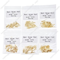 30 Pcs Dental Screw Post 24K Gold Plated Conical Refills S/M/L/XL For Root Canal