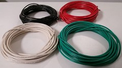 14 GAUGE WIRE WHITE, GREEN ,RED & BLACK PRIMARY AWG STRANDED COPPER MTW 25′ EACH