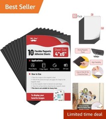 Adhesive Magnetic Sheets, 4″ x 6″, 10 Pack | Cuttable Flexible Magnet Sheets …
