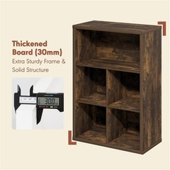 Pemberly Row 5 Cube Vinyl Record Closed Back Media Storage in Amber Pine