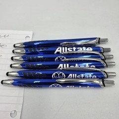 6~ Allstate Insurance Blue & Silver & White & Black Advertising Promo Pens