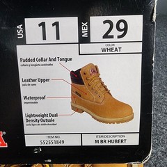 Brahma Hubert Work Boots Mens 11 Wheat Waterproof Leather Oil ResistantSoft Toe