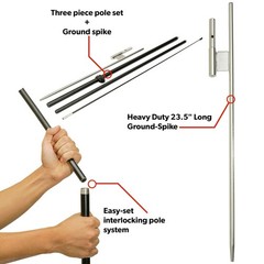 Lookourway Feather Flag Pole Kit – 7 Feet Tall Advertising Flag Banner