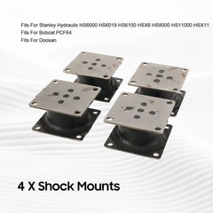 4PCS Rubber Steel Shock Mounts for Stanley Hydraulic HS Models & Bobcat PCF64