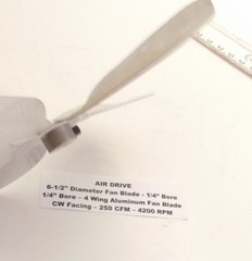 AIR DRIVE 6-1/2″ Diameter x 1/4″ Bore Fan Blade – 4 Wing Aluminum Fan Blade – CW