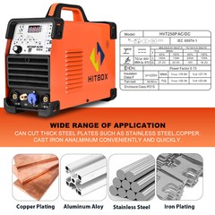 HITBOX Aluminum AC/DC TIG Welder 220V 200A Digital MMA TIG Welding Machine Pulse