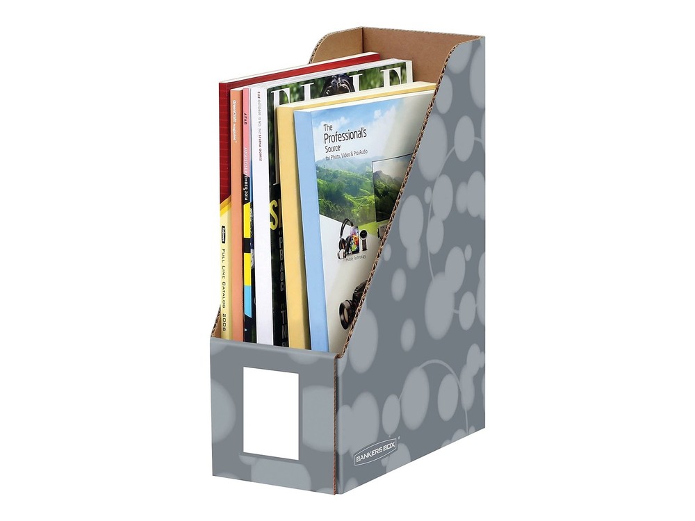 Bankers Box 12″ x 4.25″ x 9.63″ Cardboard Magazine x x 9.63″, Gray