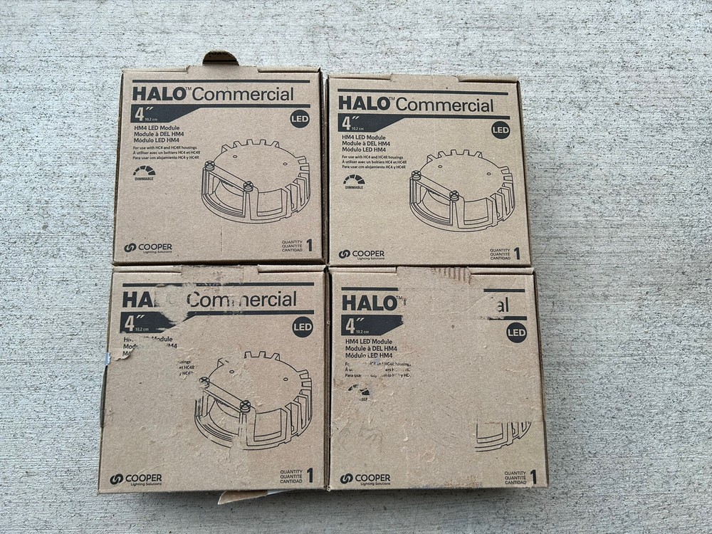 LOT OF 4 PIECES COOPER LIGHTING SOLUTIONS HM412840 1000-2000 Lumens 4000K