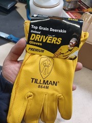 Tillman 864 Premium Top Grain Deerskin Drivers Gloves Unlined Medium 6 Pack