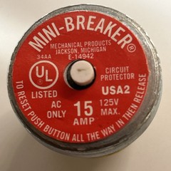 Mini-Breaker Screw In Type 15A 125V Fuse Replacement Vintage