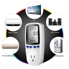 Electricity Usage Monitor Plug Power Watt Voltage Amps Meter Energy Saving 8Mode