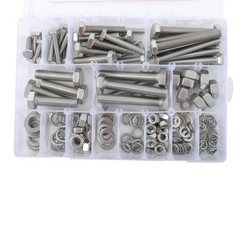 176 Pieces M6 M8 M10 Bolts and Nuts Flat Washers Combination Kit Stainless Steel
