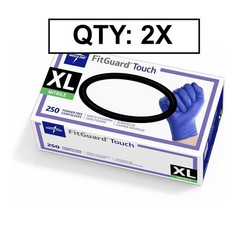 *DIRECT* Medline FitGuard Nitrile Exam Gloves, Size XLarg, Count – 250 QTY 2 BOX