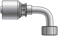 12G-12FJX90L MegaCrimp Coupling Female JIC 37 Flare Swivel – 90 Bent Tube