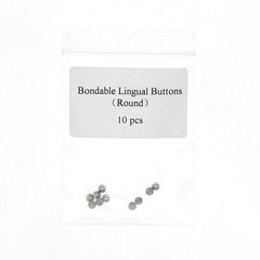 US 100Pcs Ortho Lingual Buttons Dental Ceramic/Metal, Bondable, Round Mesh Base