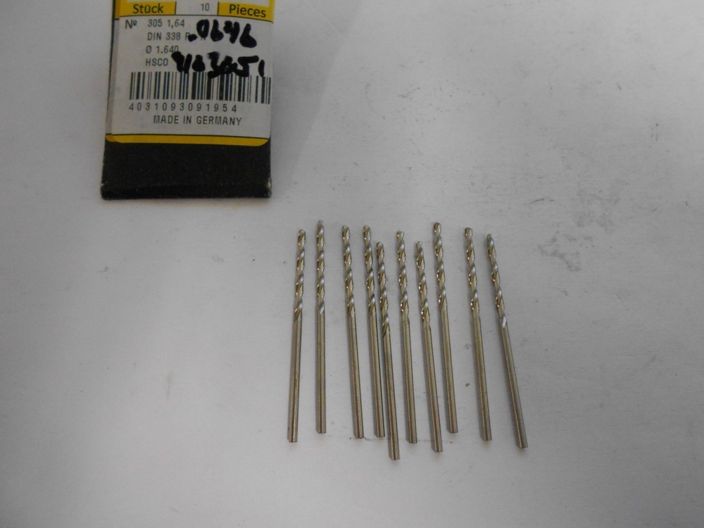 Guhring Jobber Drills 1.64mm x 20.00mm 118° HSS Qty. 10