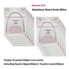 100PCS Dental Orthodontic Round Arch Wire NITI Stainless Steel Ovoid Nature Form