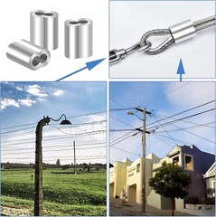 Oval Aluminum Sleeves Clamps for Wire Rope Swage Clip Crimping Loop Sleeve