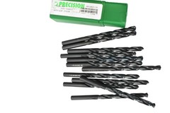 Precision Letter F HSS Steel Jobber Drill Bits Black Steam Tempered 12pc Brazil
