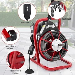 Auto Feed Sewer Snake Drain Cleaner Machine Drain Cleaning Machine Auger 75Ft
