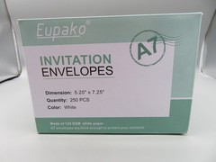 Eupako 5.25 x 7.25 Envelopes Self Seal 250 Pack, White A7 Envelopes, Kraft Paper