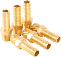6 pcs 3/8″ Barb to 1/4″ NPT, Air Hose Barb Pipe Fittings Male Threaded, Adapter,