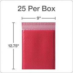 Effortless Shipping With 25 Red Poly Bubble Mailers 8.25 x 11 – Self-Seal Design